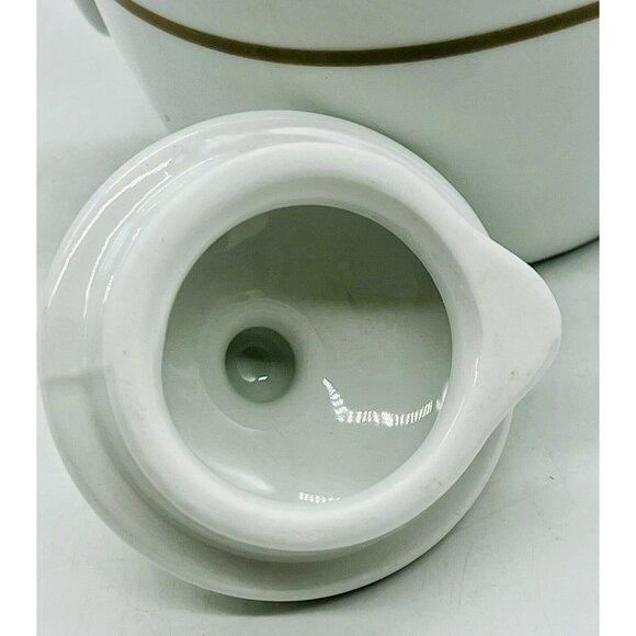 Starbucks White Gold Scroll 2015 Ceramic Coffee Tea Pot 30 oz 900ml - Picture 6 of 8